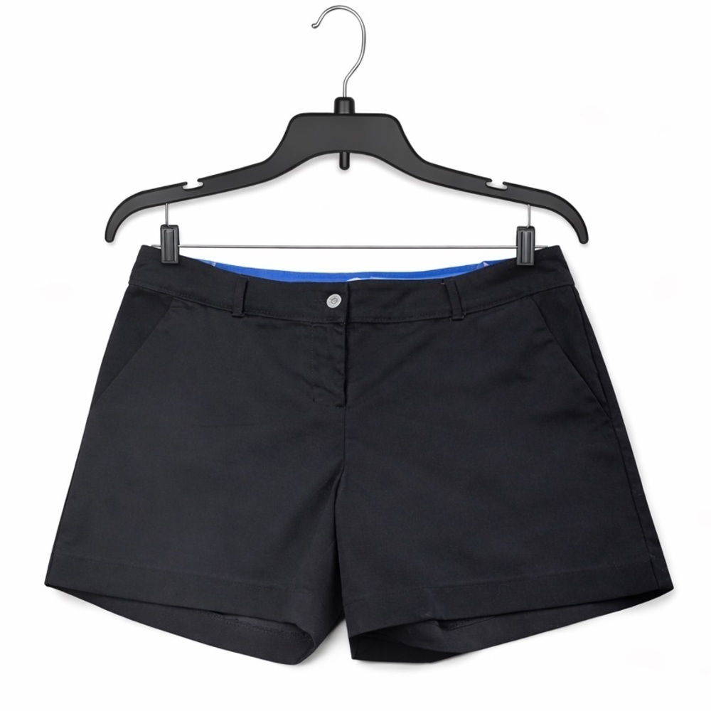 Isaac Mizrahi Black Flat Front Shorts Sz 14 | 5” Inseam Classic Cotton Blend